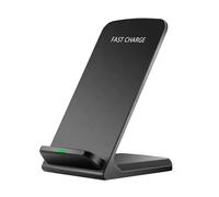 15W Fast Wireless Charger Stand Qi Wireless Charging Dock with Universal Type-C LED Indicator for iPhone, Samsung & Qi-Enabled Devices (BLACK)