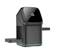 15W Fast Wireless Charger Station 3 In 1 Foldable Charging With Auto Rotation For iPhone Watch for airpods Silver(black)