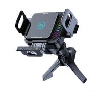 15W Fast Wireless Charging Car Mount Auto Clamp | Intelligent induction for lock, one-hand operation, secure hold on bumps, no manual adjustment needed