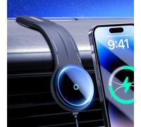 15W Folding Magnetic Wireless Car Charger Phone Mount [2024 Upgrade], Fast Charging Car Holder Charger Compatible with iPhone 16 15 14 13 12 Series & MagSafe Case, Rechargeable Car Dashboard Holder