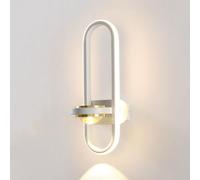 15W Modern Wall Sconce, Rotatable 350° Indoor LED Wall Light Fixtures, Creative Oval Metal Wall Mounted Lamp, Minimalistic Vanity Light for Bedroom Living Room Hotel Hallway Aisle Corridor