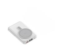 15W PD Magnetic Wireless Power Bank, 10000mAh Portable Charger with USB-C Cable & Stand, Foldable 3-in-1 Cords, Airplane Safe Fast Charging Battery Pack (White)