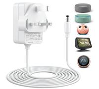 15W Power Supply Charger for Echo Dot 3rd 4th 5th Gen,12V 1.25A Replacement Power Cable Adapter for Echo Show 5 1st/2nd Gen Echo Spot Echo Pop Fire TV Cube 1.5m Long Cord 4.0mm x 1.7mm DC Plug White