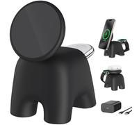 15W Safe Charging Wireless Charging Station for iPhone 16/15/14/13/12 Series, 5W Magnetic Charging Stand for Apple Watch 10~1/Ultra/SE and Airpods, 2 in Wireless Travel Charger