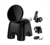 15W Safe Charging Wireless Charging Station for iPhone 16/15/14/13/12 Series, 5W Magnetic Charging Stand for Apple Watch 10~1/Ultra/SE and Airpods, 2 in Wireless Travel Charger