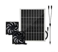15W Solar Exhaust Fan with Monocrystalline Silicon Panel for Pet Houses, Chicken Coops, Greenhouses, and RV Ventilation - Solar Powered Home Improvement Alternative Energy Supply(Dual Fan)