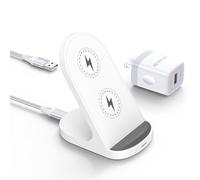 15W Wireless Charger Stand Station for Samsung Galaxy S25 Edge Plus Ultra S25+ S24 S23 S22 S21 S20 FE, Note 20, 20+, Z Fold 7 6 5 4 5G, Z Flip 7 FE 6 5 4 5G, Fast Charging Dock Pad