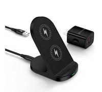 15W Wireless Charger Stand Station for Samsung Galaxy S25 Edge Plus Ultra S25+ S24 S23 S22 S21 S20 FE, Note 20, 20+, Z Flip 7 FE 6 5 4 5G, Z Fold 7 6 5 4 5G, Fast Charging Dock Pad