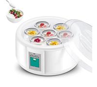 15W Yogurt Maker, 1.5L Stainless Steel Automatic Yoghurt Maker Machine, with 7 X 100Ml Reusable Glass Jars Lids, for Home