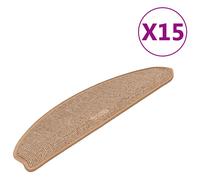 vidaXL Carpet Stair Treads 15 pcs White and Brown 65x21x4 cm