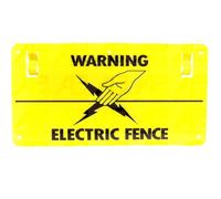 15x Electric Fence Warning Plastic Sign Double Sided Poly Wire tape Screw Fixing