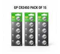 15x GP Lithium 2450 Coin Batteries CR2450 3V Lithium Ultra Longest Expiry UK NEW