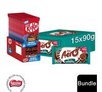 (15x KitKat Double Chocolate + 15 x Aero Hazelnut (30 Bars)) Nestlé Chocolate Sharing Bar (30 - 40 Bars) Kit Kat, Crunch, Aero & Milkybar