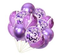 15x Latex Confetti Foil Balloons Wedding Birthday Hen Party Supplies Purple