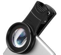 15x Macro Lens for Phone Camera with Clip Holder 37mm | Clear Optic Design, Detachable Elastic Clip, Glass Aluminium Steel Build, Black Finish