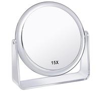 15X Magnifying Makeup Mirror for Desk Double Sided 1X/15X Desk Mirror,Portable Table Small Standing Magnifying for Cosmetic