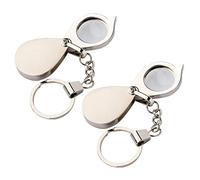 15X Portable Folding Magnifier Metal Pocket Loupe Keychain Key Ring Magnifying Glass Mini Collapsible Reading Magnifier 20mm Hand Magnifying Glass for Coins Stamps Jewellery Craft Hobby