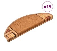 15x Self-adhesive Stair Mats Beige Staircase Protector Tread vidaXL