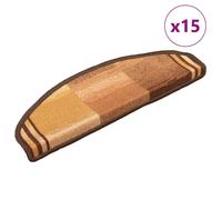 15x Self-adhesive Stair Mats Brown Staircase Protector Tread vidaXL