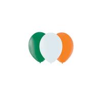 15 x Ireland Flag Tri Colour Balloons - St Patricks Day Irish Party Decorations - Green, White & Orange Latex Balloons - 23cm - Air or Helium Fill - Irish-Themed Party Supplies