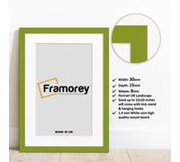 (15x10" Pic (18x14" Frame)) Lime Green Picture Frame Photo Frames With White Mount Wall Art Hanging Frame Home Decor Frame