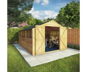 15x10 Wooden Garden Shed Overlap Apex Workshop Storage Windows 15ft 10ft Waltons