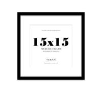 15x15 Black Picture Frame with Mount for 13x13 Photos, Prints - Modern Square Wall Frame, 1 Pack
