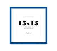 15x15 Blue Picture Frame with Mount for 13x13 Photos, Prints - Modern Square Wall Frame, 1 Pack