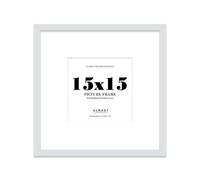 Almost Frameless 15x15 Square Picture Frame, Display Pictures 12x12 With Mat or 15x15 Without Mat, Wall Hanging & Free Standing Photo Frame, Light Grey, 1 Pack