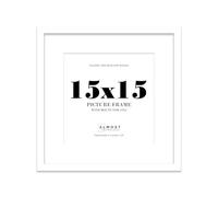 15x15 White Picture Frame with Mount for 13x13 Photos, Prints - Modern Square Wall Frame, 1 Pack