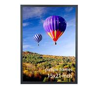 15x21 Inch Picture Frames Solid Wood 15x21 Photo Frames 15x21 Inch PosterFrame Black,Suitable for Panoramic Photo/Posters/Painting/Group Photo/Puzzle (UX22B1521)