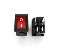15x21mm RL3-4 Red Indicator 4Pin ON-OFF DPST Mini Rocker Switch 10A 125VAC 10Pcs