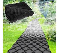 15x27 Ft Heavy-Duty 4" High De-icer Grid Foldable & Portable Easy Installation with Gloves for Driveways Slopes Parking Pads Paddocks and Embankments