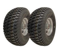 15x6.00-6 Grass Lawnmower Wheels 4ply P332 Tyre on Rim 20mm Bearings (Set of 2)
