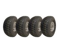 15x6.00-6 Grass Lawnmower Wheels 4ply P332 Tyre on Rim 25mm Bearings (Set of 4)