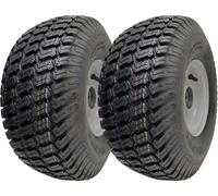 15x6.00-6 Grass Lawnmower Wheels 65mm Hub, Tyre on Rim 20mm Bearings (Set of 2)