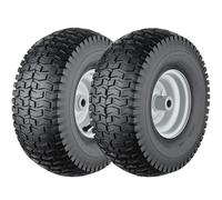 15x6.00-6 Lawn Mower Tires, 4 Ply Tubeless Lawn Mower Tires 15x6x6, Front Lawn Tractor Tires, 3” Offset Hub Long with 3/4” Bushings Garden Tire for Riding Lawn Mower by Cubesprings - 2Pack