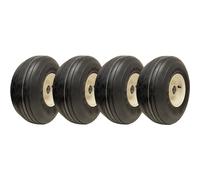 15x6.00-6 Multi Rib Lawnmower Wheels 6ply P508 Rim & Cap 25mm Bearing (Set of 4)