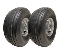 15x6.00-6 Multi Rib Lawnmower Wheels 6ply P508 Tyre Rim 25mm Bearings (Set of 2)