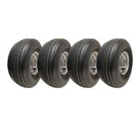 15x6.00-6 Multi Rib Lawnmower Wheels 6ply P508 Tyre Rim 25mm Bearings (Set of 4)
