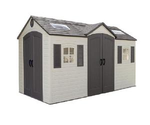 15x8 Lifetime Plastic Shed with Double Entry - 15 x 8 4.5m x 2.34m Lifetime Plastic Shed with Double Entry