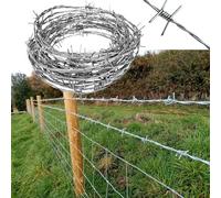 16/12 Gauge Barbed Wire Roll (10m-100m) for Fencing Crafts Bird Feeders & Baseball Bats - Double Line Wire Twist (Color: 12)