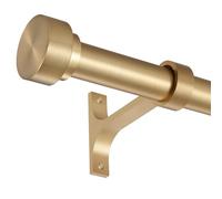 16-120 Inch Curtain rods, 1 Inch Diameter Splicing and Telescoping Structure Window Treatment Rods Set Adjustable Drapery Rods Heavy Duty Pole, Warm Gold