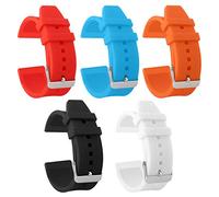 16,18,20,22,24,26,28mm Silicone Watch Strap Replacement Satin Finish Stainless Steel Buckle Waterproof Smooth Flexible (20mm, Red)