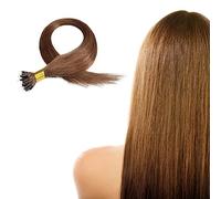 16" 18" 20" 22" Nano Ring Beads Remy Human Hair Extensions -Premium Quality (16" - 50 strands, 50g, 6 (Medium Brown))