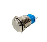 16/19/22mm 1NO 1NC Momentary Self Reset Locking Latching Flat Round On Off 3 Pins Terminal Electronic Metal Push Button Switch(Momentary Reset,16mm)