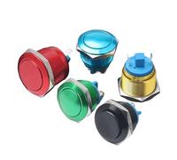 16/19/22mm 1NO Waterproof Momentary Oxidized Self Reset 2Pin High/Ball Head Screw Welding Foot Metal Button Switch(Blue,19MM_SCREW FOOT_HIGH HEAD)