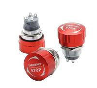 16/19/22mm Emergency Stop Button Switch Stainless Steel Head Rotation Reset 1NO1NC 2NO2NC 1pcs(19mm Stop Logo,1NO1NC)