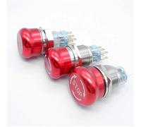 16/19/22mm Emergency Stop Metal Push Button Switch - Latching 1NO1NC / 2NO2NC(22mm,1NO1NC(3PIN)-LATCHING)