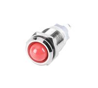 16/19/22MM IP67 Ball Head Dot LED Signal Lamp Metal Warning Indicator Lights Red Blue Green White IDGTTLDF(16MM,GREEN LED_BRASS NICKEL_12V)